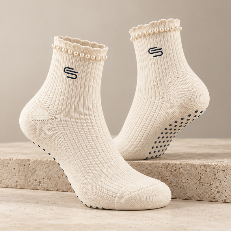 The Pearl Grip Sock — Ivory